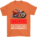 May Start Talking About Motorbikes Funny Mens T-Shirt Cotton Gildan Orange