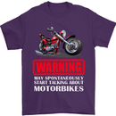 May Start Talking About Motorbikes Funny Mens T-Shirt Cotton Gildan Purple