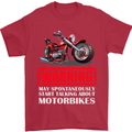 May Start Talking About Motorbikes Funny Mens T-Shirt Cotton Gildan Red