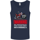 May Start Talking About Motorbikes Funny Mens Vest Tank Top Navy Blue