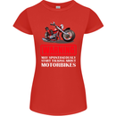 May Start Talking About Motorbikes Funny Womens Petite Cut T-Shirt Red
