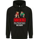 May Start Talking About Rugby Player Funny Childrens Kids Hoodie Black
