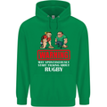 May Start Talking About Rugby Player Funny Childrens Kids Hoodie Irish Green
