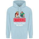 May Start Talking About Rugby Player Funny Childrens Kids Hoodie Light Blue