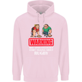 May Start Talking About Rugby Player Funny Childrens Kids Hoodie Light Pink