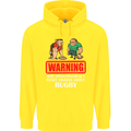 May Start Talking About Rugby Player Funny Childrens Kids Hoodie Yellow