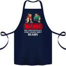 May Start Talking About Rugby Player Funny Cotton Apron 100% Organic Navy Blue