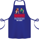 May Start Talking About Rugby Player Funny Cotton Apron 100% Organic Royal Blue