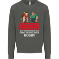 May Start Talking About Rugby Player Funny Kids Sweatshirt Jumper Storm Grey