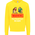 May Start Talking About Rugby Player Funny Kids Sweatshirt Jumper Yellow