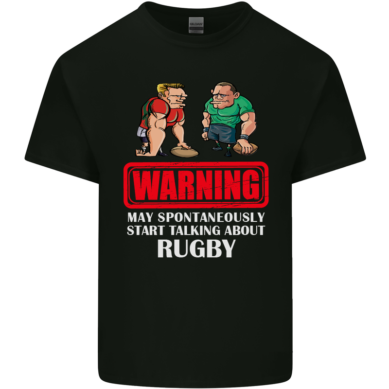 May Start Talking About Rugby Player Funny Kids T-Shirt Childrens Black