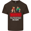 May Start Talking About Rugby Player Funny Kids T-Shirt Childrens Chocolate