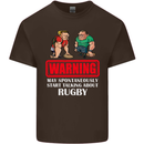 May Start Talking About Rugby Player Funny Kids T-Shirt Childrens Chocolate