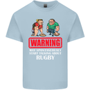 May Start Talking About Rugby Player Funny Kids T-Shirt Childrens Light Blue