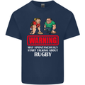 May Start Talking About Rugby Player Funny Kids T-Shirt Childrens Navy Blue