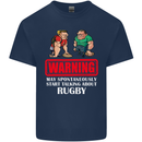 May Start Talking About Rugby Player Funny Kids T-Shirt Childrens Navy Blue