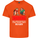 May Start Talking About Rugby Player Funny Kids T-Shirt Childrens Orange