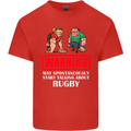 May Start Talking About Rugby Player Funny Kids T-Shirt Childrens Red