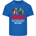 May Start Talking About Rugby Player Funny Kids T-Shirt Childrens Royal Blue