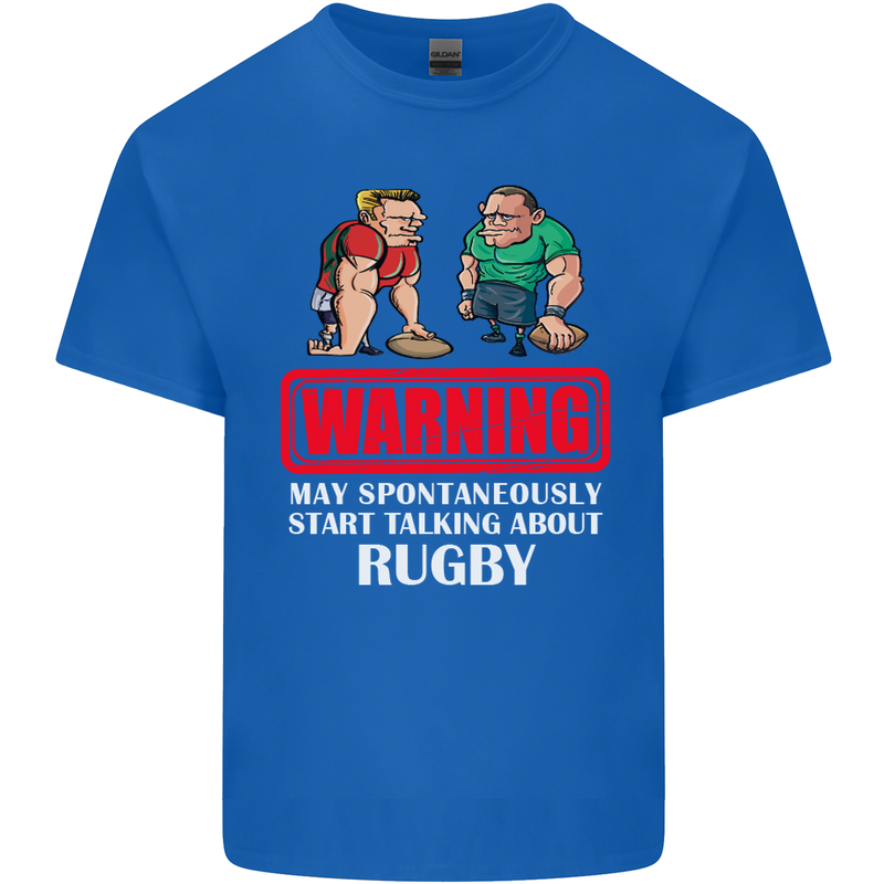 May Start Talking About Rugby Player Funny Kids T-Shirt Childrens Royal Blue