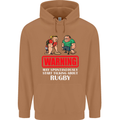 May Start Talking About Rugby Player Funny Mens 80% Cotton Hoodie Caramel Latte