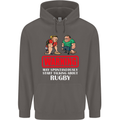 May Start Talking About Rugby Player Funny Mens 80% Cotton Hoodie Charcoal