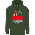 May Start Talking About Rugby Player Funny Mens 80% Cotton Hoodie Forest Green