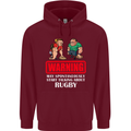 May Start Talking About Rugby Player Funny Mens 80% Cotton Hoodie Maroon
