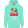 May Start Talking About Rugby Player Funny Mens 80% Cotton Hoodie Peppermint
