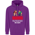 May Start Talking About Rugby Player Funny Mens 80% Cotton Hoodie Purple