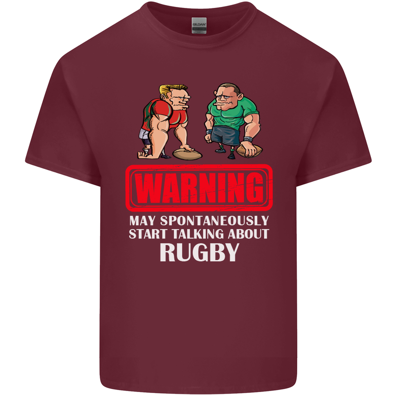 May Start Talking About Rugby Player Funny Mens Cotton T-Shirt Tee Top Maroon