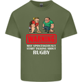 May Start Talking About Rugby Player Funny Mens Cotton T-Shirt Tee Top Military Green