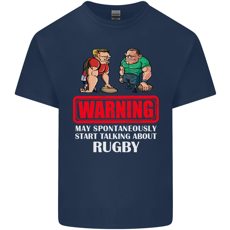 May Start Talking About Rugby Player Funny Mens Cotton T-Shirt Tee Top Navy Blue