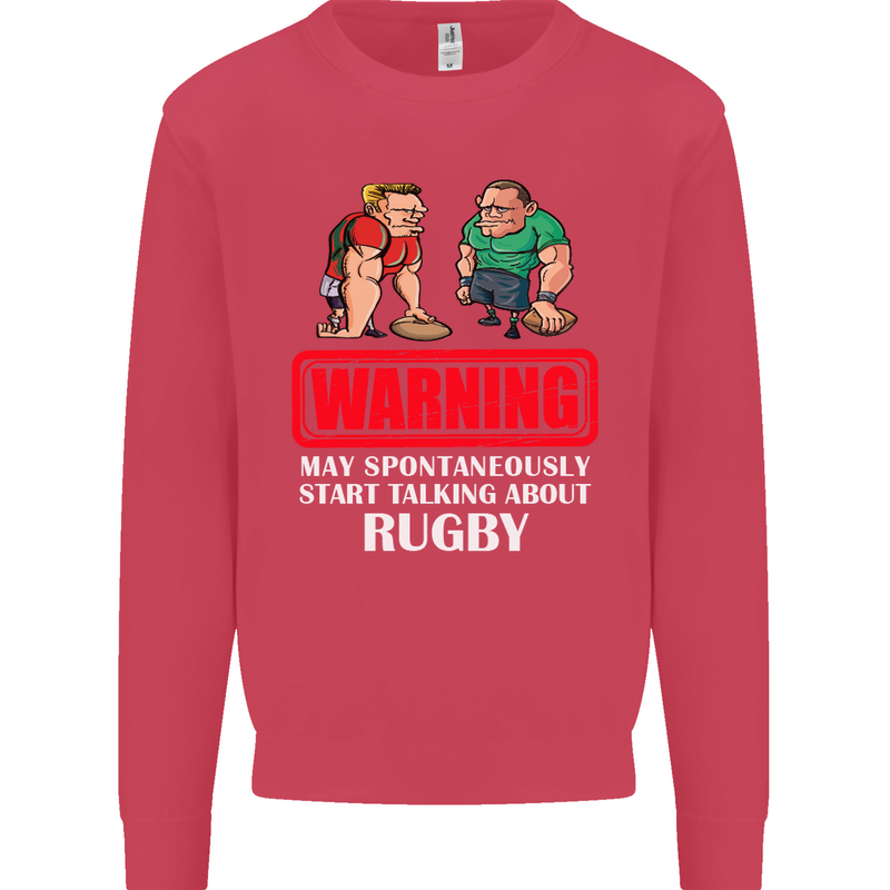 May Start Talking About Rugby Player Funny Mens Sweatshirt Jumper Heliconia