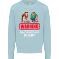 May Start Talking About Rugby Player Funny Mens Sweatshirt Jumper Light Blue