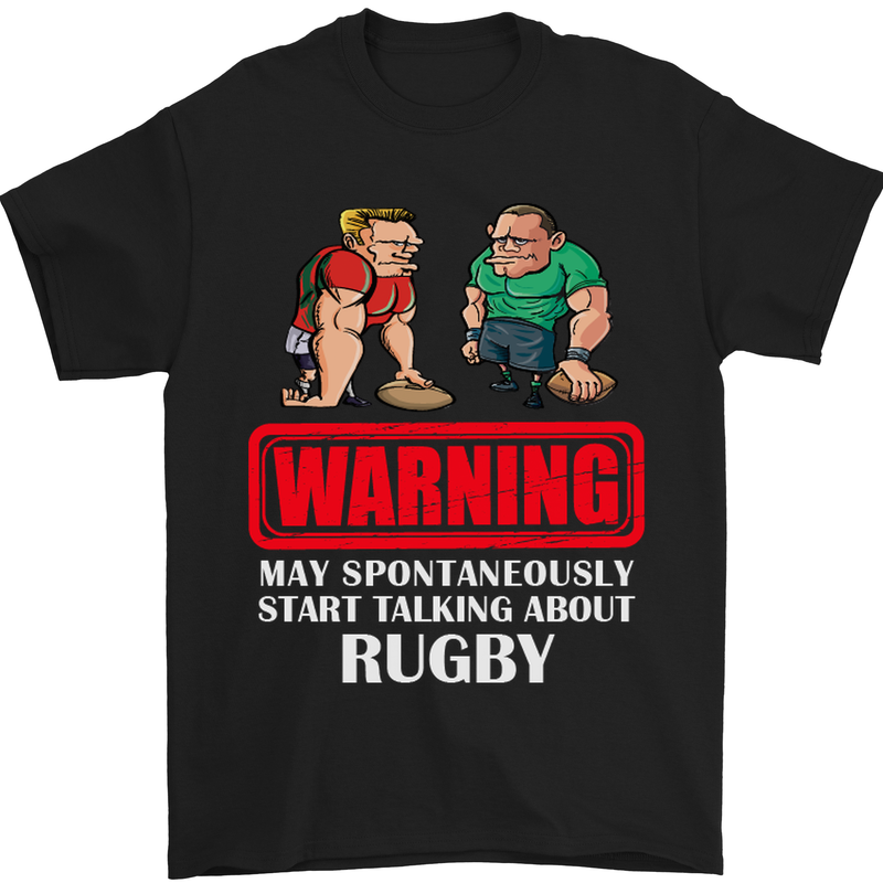 May Start Talking About Rugby Player Funny Mens T-Shirt Cotton Gildan Black