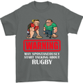 May Start Talking About Rugby Player Funny Mens T-Shirt Cotton Gildan Charcoal