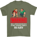 May Start Talking About Rugby Player Funny Mens T-Shirt Cotton Gildan Military Green