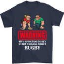 May Start Talking About Rugby Player Funny Mens T-Shirt Cotton Gildan Navy Blue