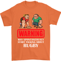May Start Talking About Rugby Player Funny Mens T-Shirt Cotton Gildan Orange