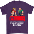 May Start Talking About Rugby Player Funny Mens T-Shirt Cotton Gildan Purple