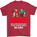 May Start Talking About Rugby Player Funny Mens T-Shirt Cotton Gildan Red