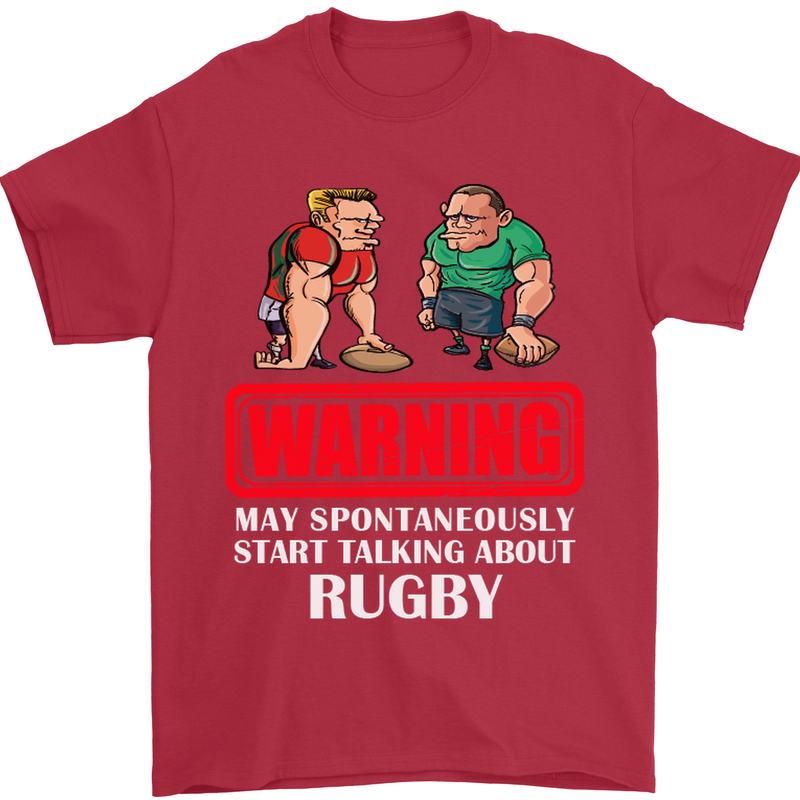 May Start Talking About Rugby Player Funny Mens T-Shirt Cotton Gildan Red