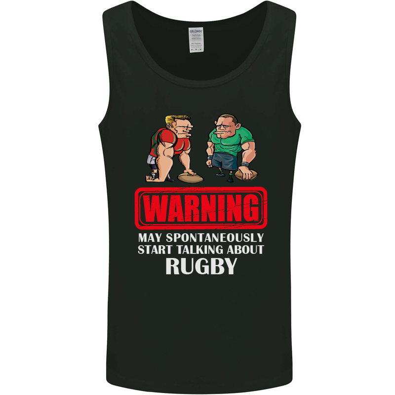 May Start Talking About Rugby Player Funny Mens Vest Tank Top Black