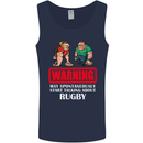 May Start Talking About Rugby Player Funny Mens Vest Tank Top Navy Blue