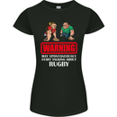 May Start Talking About Rugby Player Funny Womens Petite Cut T-Shirt Black