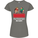 May Start Talking About Rugby Player Funny Womens Petite Cut T-Shirt Charcoal