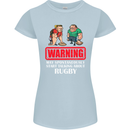 May Start Talking About Rugby Player Funny Womens Petite Cut T-Shirt Light Blue