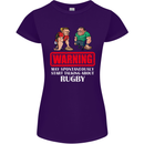 May Start Talking About Rugby Player Funny Womens Petite Cut T-Shirt Purple