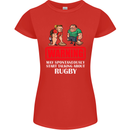 May Start Talking About Rugby Player Funny Womens Petite Cut T-Shirt Red